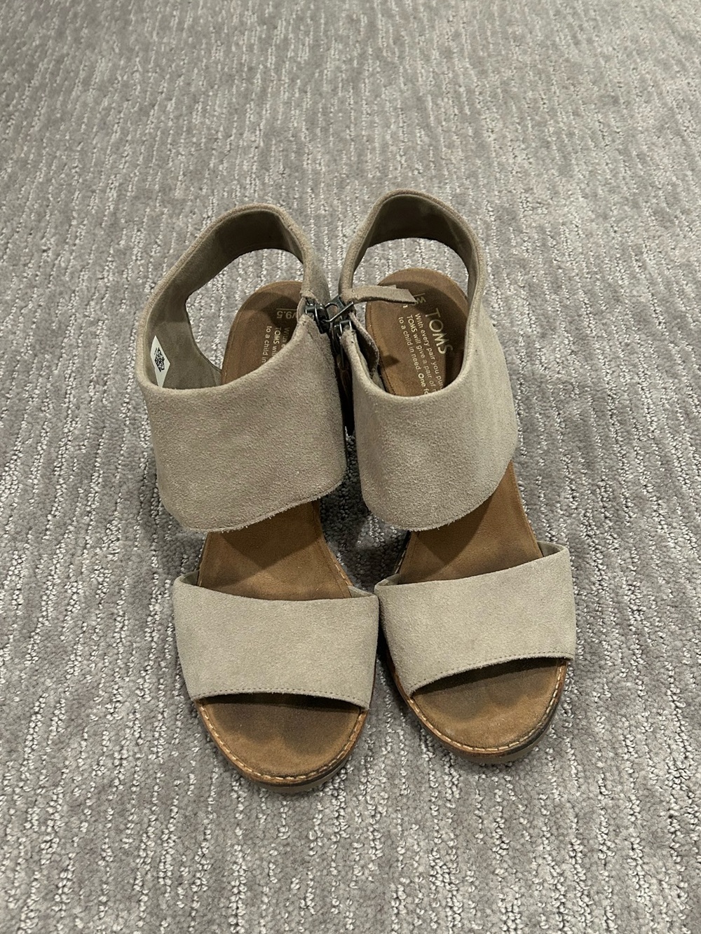 TOMS Women's Suede Slingback Sandals in Taupe